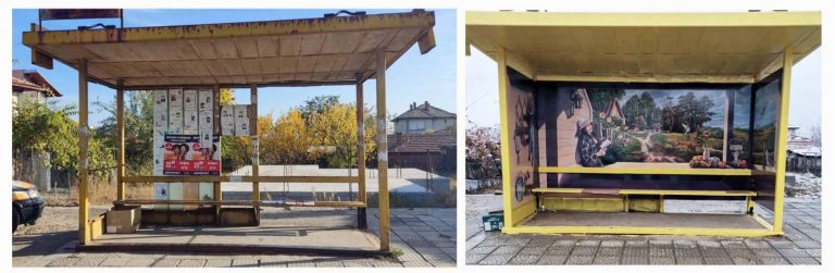 Две сестри преобразиха автобусните спирки в родния си град Лясковец